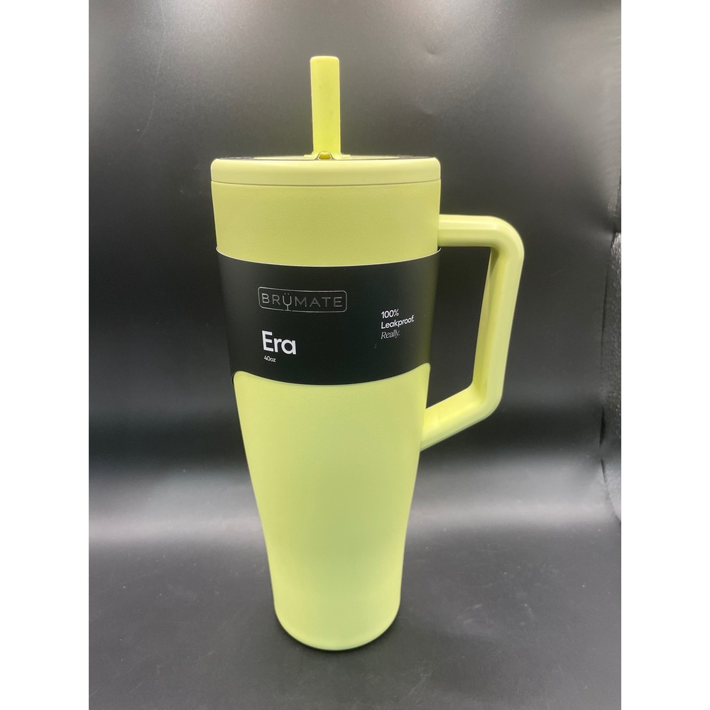 BruMate Era 40oz Tumbler Citron Leakproof Insulated Straw Cup Handle New
